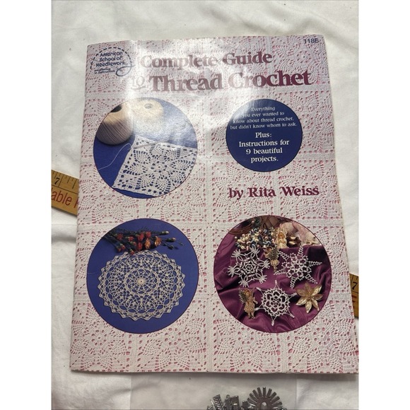 Lot Vintage Knitting Crochet Needles Assorted Size Bates Boye Books String Yarn - Picture 13 of 14